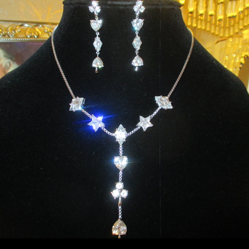 House Of Cards Necklace & Earring Set